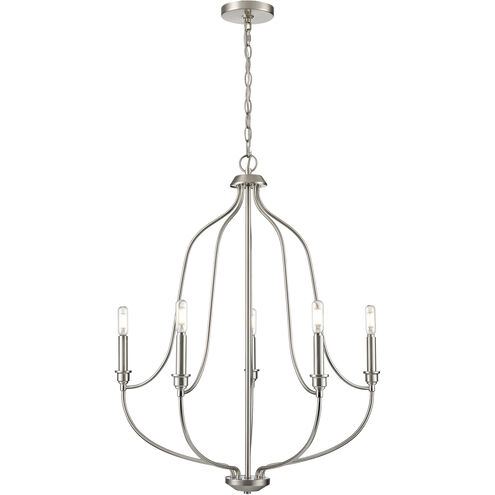 Senoia 5 Light 25 inch Brushed Nickel Chandelier Ceiling Light